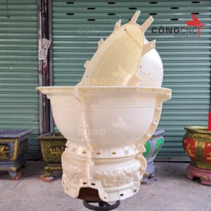 Khuôn Đúc Chậu Tròn Trơn 60 Kèm Chân Đôn