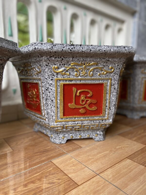 Chậu xi măng lục giác 40