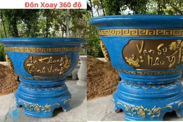Chậu xi măng tròn 86, đôn xoay 360 độ
